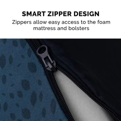 FurHaven Plush & Almond Print Orthopedic Deluxe L-Chaise Pet Bed For Dogs & Cats - Image 10