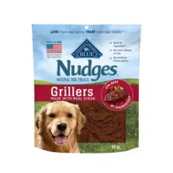 New! BLUE Nudges Blue Buffalo Nudges Grillers Natural Dog Treats, Steak,, 16 Oz. Bag