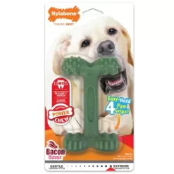 New! Nylabone Power Chew Easy Hold Bone Bacon
