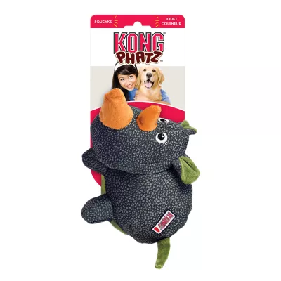New! KONG Phatz Rhino Dog Toy - Image 4