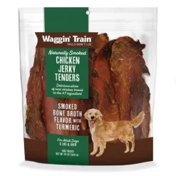 New! Waggin' Train Smoked Chicken Jerky With Bone Borth And Tumeric, WT-TBD
