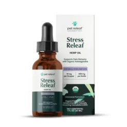 Pet Releaf Stress Releaf 300 CBD With Ashwagandha USDA Organic Full Spectrum CBD Oil NASC Dual Calming Support