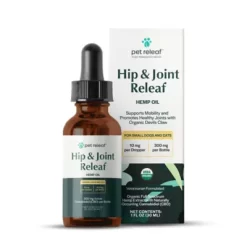 Pet Releaf Hip & Joint Releaf 300 CBD With Devil Claw USDA Organic Full Spectrum CBD Oil NASC Dual Support For Knee Hip & Joint