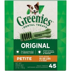 Greenies Original Poultry Flavor Petite Natural Dental Care Dog Treats, 27 Oz., 45 Ct.