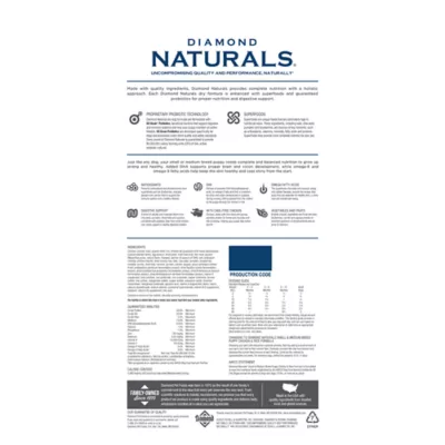 Diamond Naturals Small & Medium Breed Puppy Chicken And Rice Formula Dry Dog Food - Image 2