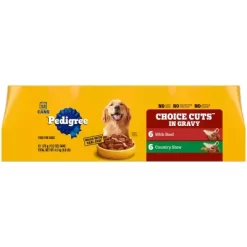 Pedigree Choice Cuts Adult Beef In Gravy Wet Dog Food Variety Pack, 13.2 Oz. Can, Pack Of 12